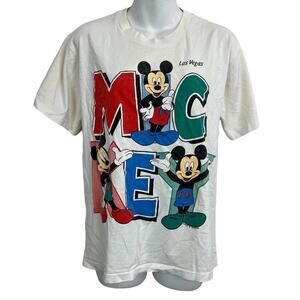 SHERRY'S BEST Vintage Mickey Mouse DISNEY Single Stitch Tee T Shirt Top Vegas  M